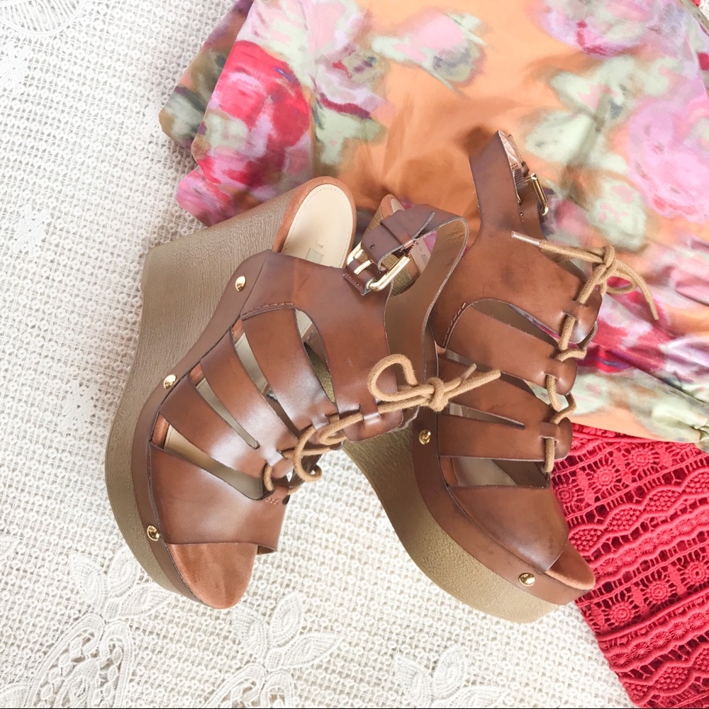 {Guess} Lace Up Wedge Sandal